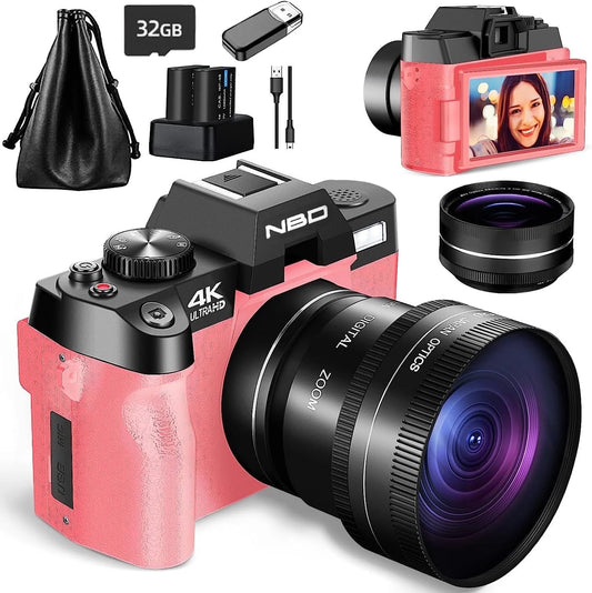 Digital Camera 4K 48MP Vlogging Camera for Youtube with Wifi and Webcam,16X Digital Zoom Video Camera with Wide-Angle & Macro Lens