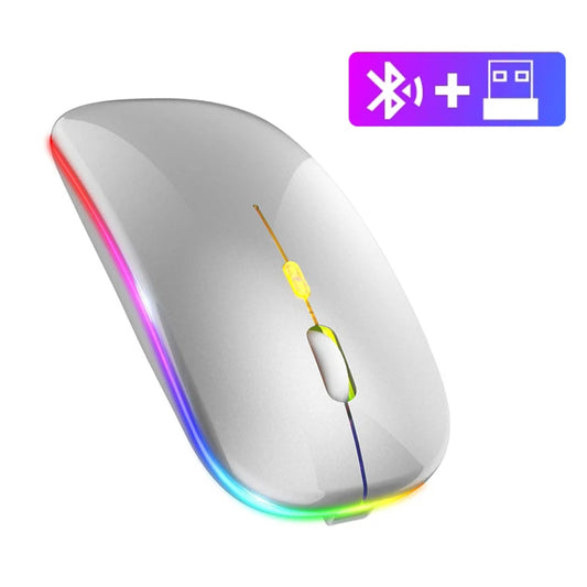 2.4Ghz Wireless Mouse Bluetooth Mouse Mice Rechargeable Mouse Silent Mouse LED Backlit USB Gaming Mouse 1600DPI for PC Laptop