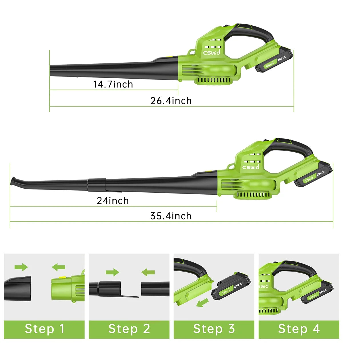 Leaf Blower, 20V Cordless Leaf Blower with 2 X 2.0 Ah Battery & Charger, Electric Leaf Blower for Lawn Care, 2 Speed Mode, 320CFM 165MPH Battery Powered Leaf Blower for Patio, Garden Cleaning