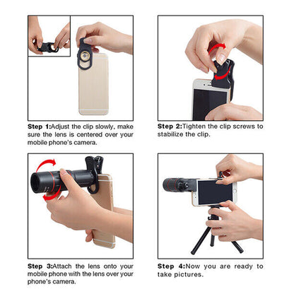 APEXEL 18X Telephoto Zoom Monocular Phone Camera Lens with Tripod Clip for Phone