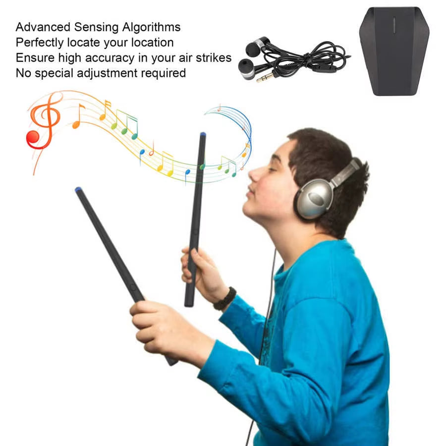 Portable Somatosensory Drum Kit,Electronic Drumsticks,Air Drum Stick,Control Console for Beginners, Music Player, Gift, New,2024